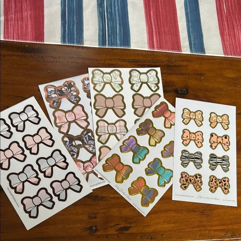 Simply Gilded Assorted Bow Stickers bundle of 5 sheets NEW